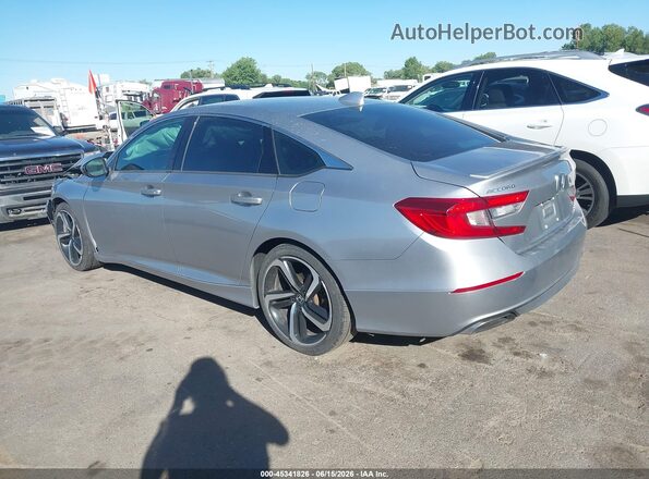1HGCV2F36JA047672 2018 HONDA ACCORD Silver Задня ліва чверть