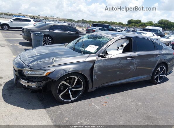 1HGCV2F36JA052841 2018 HONDA ACCORD Gray Դիմացի տեսք