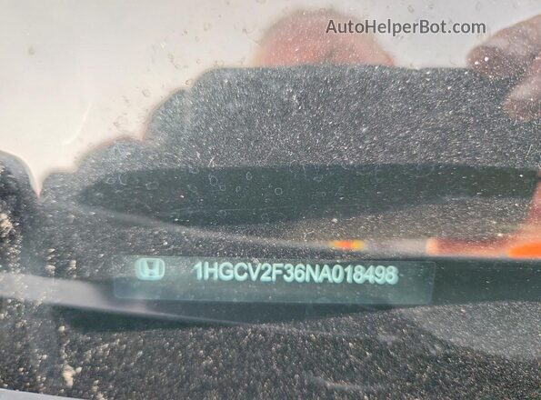 1HGCV2F36NA018498 2022 HONDA ACCORD White Vista del compartimento del motor