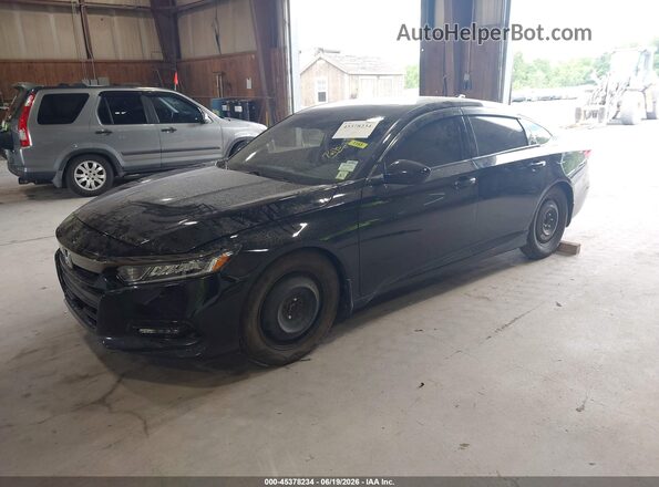 1HGCV2F37JA031805 2018 HONDA ACCORD Черный Передняя левая четверть