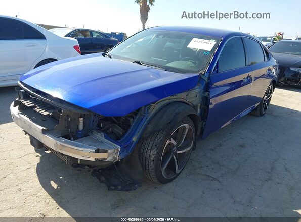 1HGCV2F37KA010793 2019 HONDA ACCORD Синий Передняя левая четверть