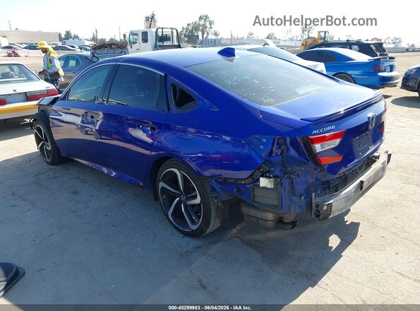 1HGCV2F37KA010793 2019 HONDA ACCORD Синий Задняя левая четверть