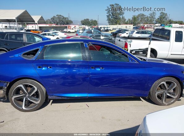 1HGCV2F37KA010793 2019 HONDA ACCORD Синий Вид задней части салона