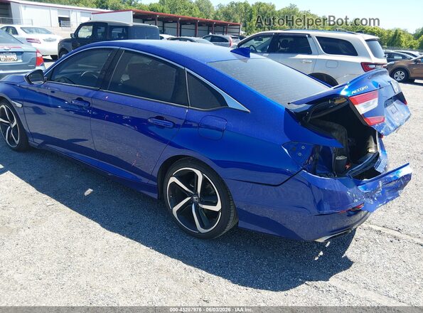 1HGCV2F37KA015542 2019 HONDA ACCORD Blue Trasero izquierdo