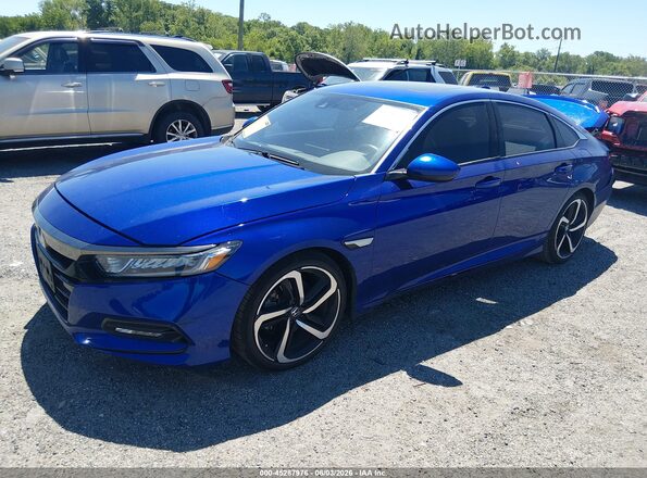 1HGCV2F37KA015542 2019 HONDA ACCORD Blue Vista tres cuartos delantera izquierda