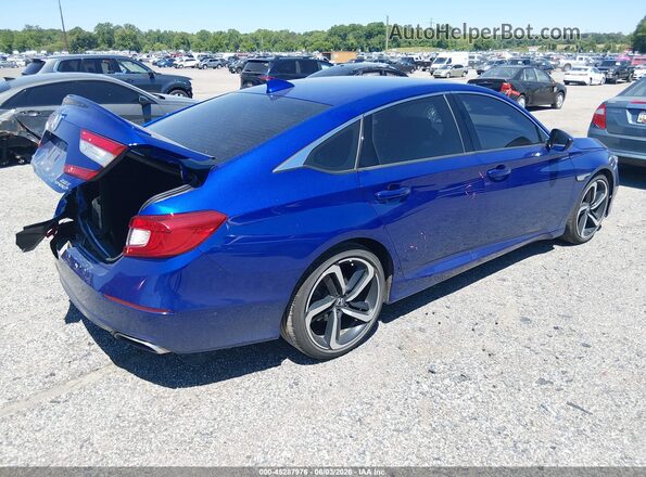 1HGCV2F37KA015542 2019 HONDA ACCORD Blue Trasero derecho