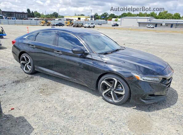 1HGCV2F37MA007458 2021 HONDA ACCORD Black Delantero derecho