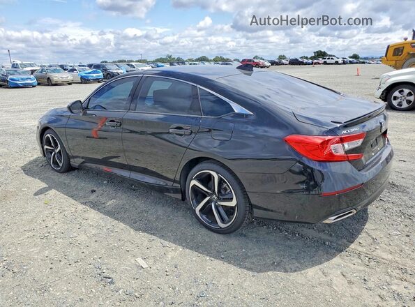 1HGCV2F37MA007458 2021 HONDA ACCORD Black Trasero izquierdo
