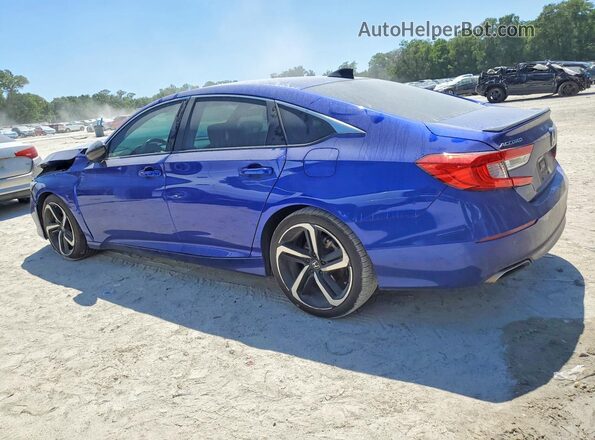 1HGCV2F37MA013423 2021 HONDA ACCORD Blue Հետևի ձախ