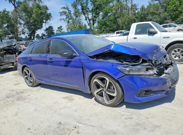 1HGCV2F37MA013423 2021 HONDA ACCORD Blue Առջևի աջ