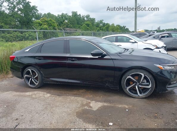 1HGCV2F38JA051819 2018 HONDA ACCORD Black უკანა სალონის ხედი