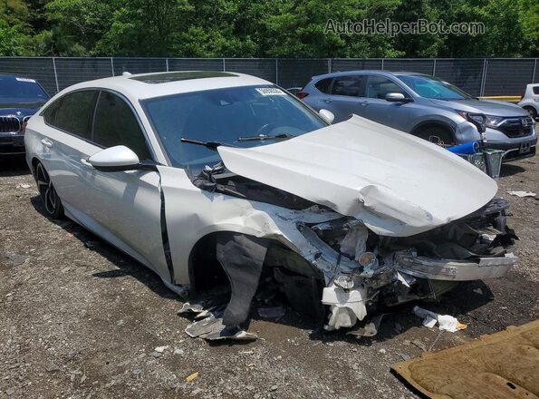 1HGCV2F38KA000726 2019 HONDA ACCORD White Przód prawy