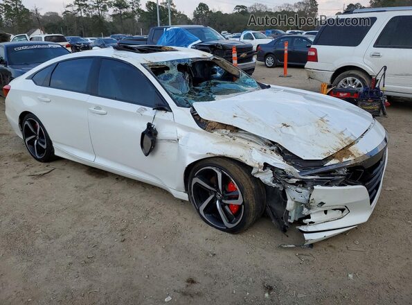 1HGCV2F38KA033953 2019 HONDA ACCORD White Przód prawy