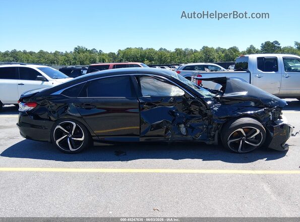 1HGCV2F38MA010482 2021 HONDA ACCORD Black უკანა სალონის ხედი