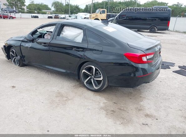 1HGCV2F38MA010823 2021 HONDA ACCORD Black Trasero izquierdo