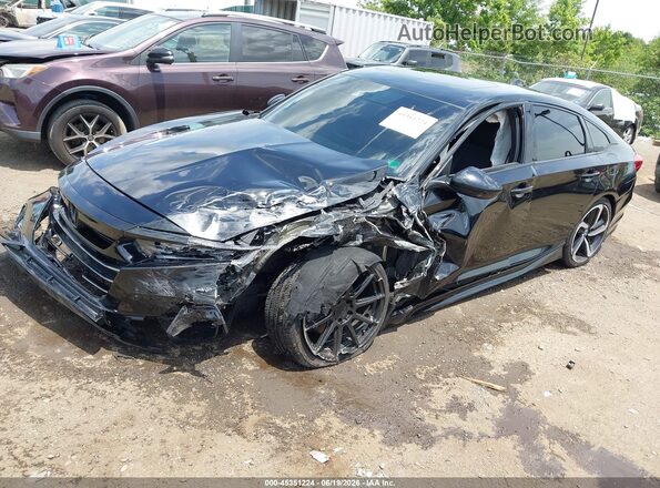1HGCV2F38MA034037 2021 HONDA ACCORD Black Vista tres cuartos delantera izquierda