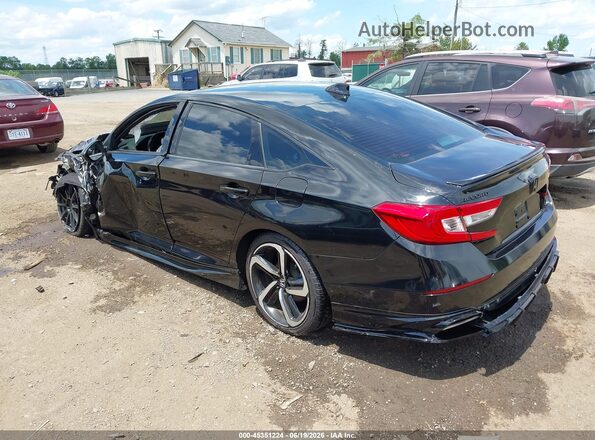 1HGCV2F38MA034037 2021 HONDA ACCORD Black Trasero izquierdo