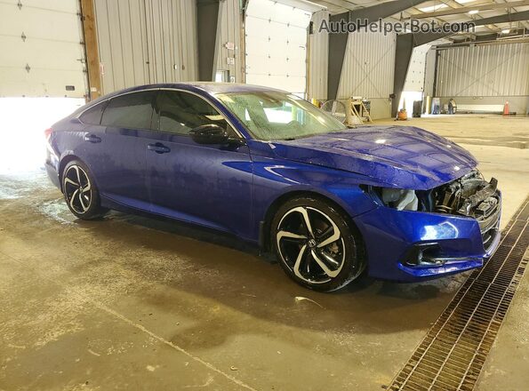1HGCV2F39MA008126 2021 HONDA ACCORD Blue Przód prawy