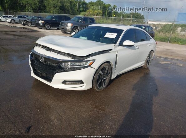 1HGCV2F3XJA026310 2018 HONDA ACCORD White Առջևի ձախ երեք քառորդ տեսարան