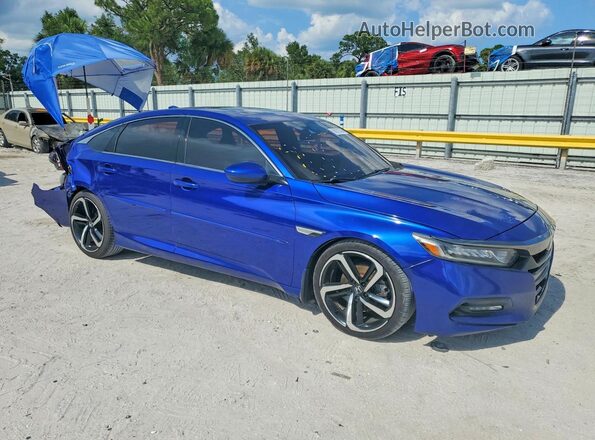 1HGCV2F3XJA044869 2018 HONDA ACCORD Blue 