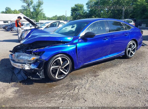 1HGCV2F3XLA010806 2020 HONDA ACCORD Blue Передня ліва чверть