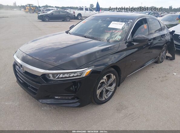 1HGCV2F51JA006206 2018 HONDA ACCORD Black Przód lewy