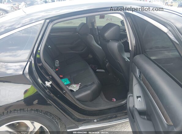 1HGCV2F51JA006206 2018 HONDA ACCORD Black Widok naklejki z numerem VIN