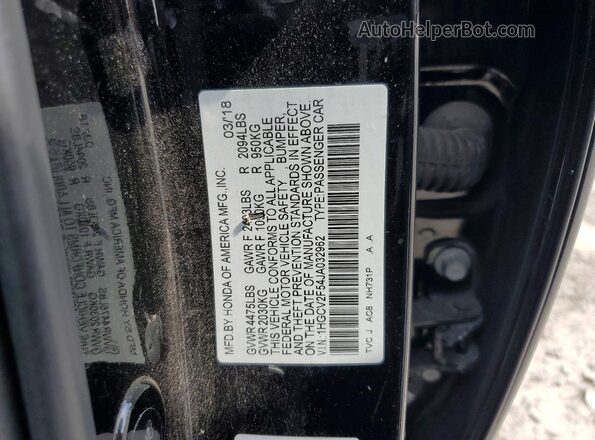 1HGCV2F54JA032962 2018 HONDA ACCORD Black 