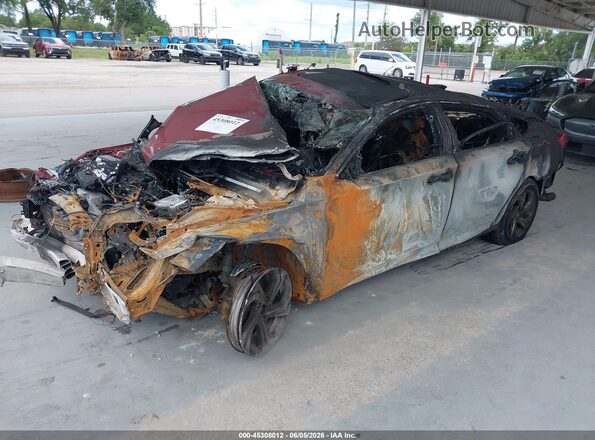 1HGCV2F5XKA032577 2019 HONDA ACCORD Red Առջևի ձախ երեք քառորդ տեսարան