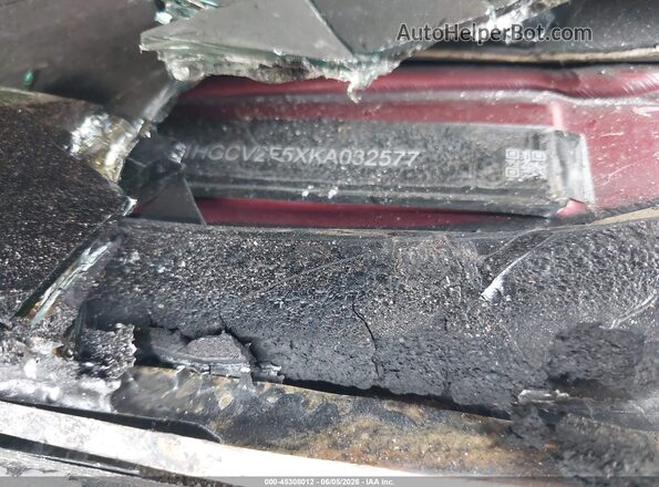 1HGCV2F5XKA032577 2019 HONDA ACCORD Red Շարժիչի բաժամունքի տեսք