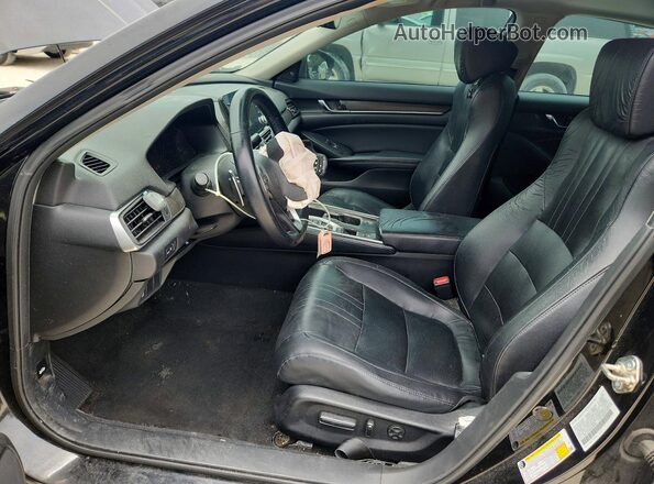 1HGCV2F66JA036004 2018 HONDA ACCORD Black წინა სალონის ხედი