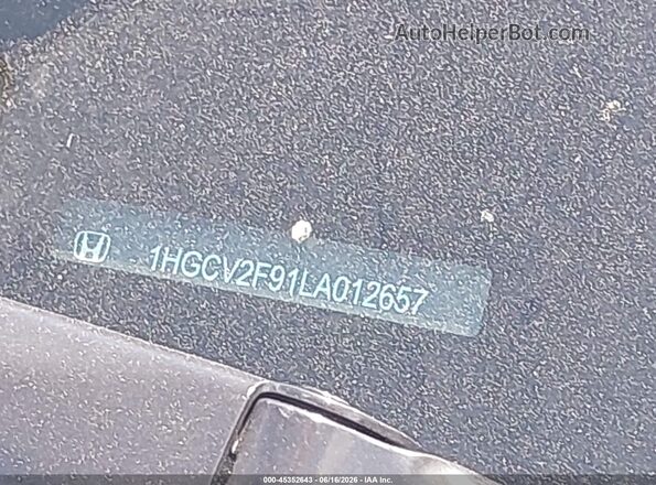 1HGCV2F91LA012657 2020 HONDA ACCORD White 