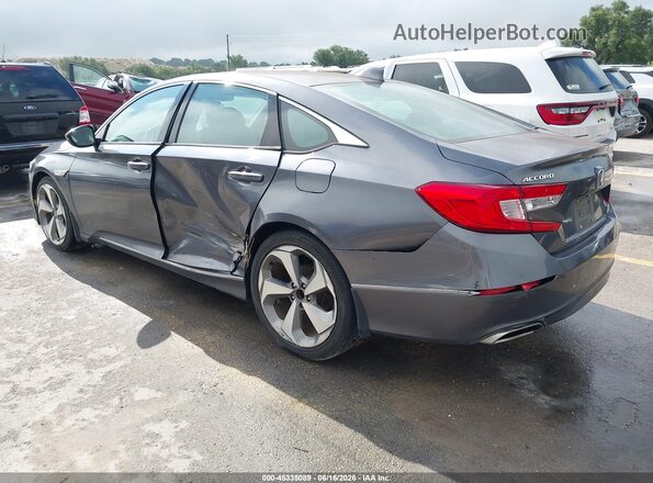1HGCV2F92JA004984 2018 HONDA ACCORD Gray Trasero izquierdo