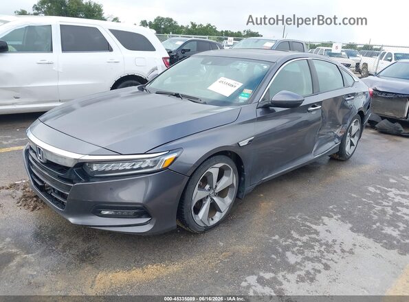 1HGCV2F92JA004984 2018 HONDA ACCORD Gray Vista tres cuartos delantera izquierda