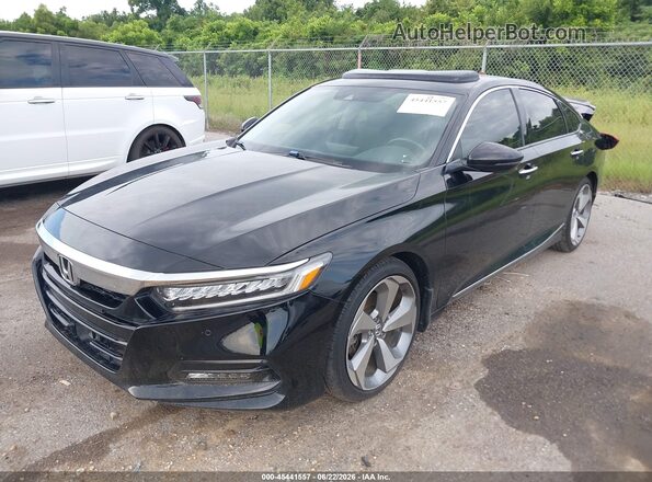 1HGCV2F93KA033735 2019 HONDA ACCORD Black წინა მარცხენა ხედი სამი მეოთხედიდან