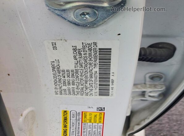 1HGCV2F93NA007544 2022 HONDA ACCORD White Շարժիչի բաժամունքի տեսք