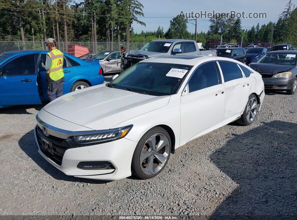 1HGCV2F94JA008065 2018 HONDA ACCORD White წინა მარცხენა ხედი სამი მეოთხედიდან