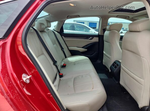 1HGCV2F95JA035016 2018 HONDA ACCORD Red Rear seats view