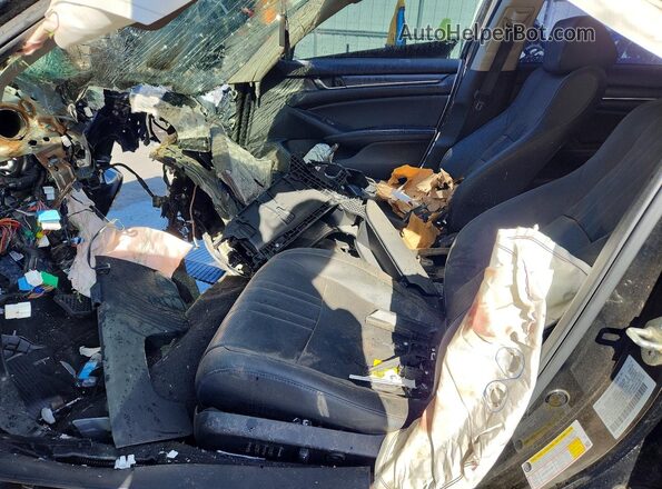 1HGCV2F98KA005722 2019 HONDA ACCORD Black Widok wnętrza z przodu