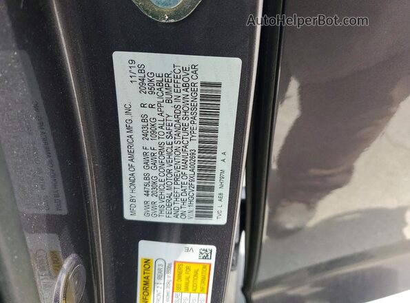 1HGCV2F9XLA002693 2020 HONDA ACCORD Gray Vista del compartimento del motor