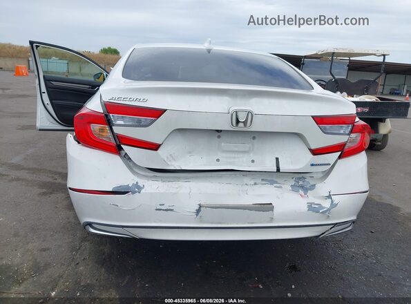 1HGCV3F10KA019954 2019 HONDA ACCORD HYBRID White Դիմացի տեսք