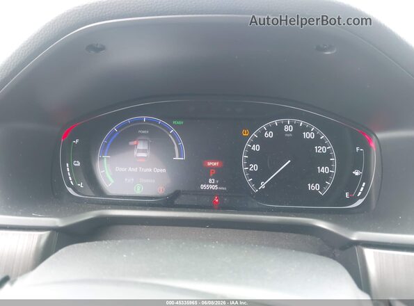 1HGCV3F10KA019954 2019 HONDA ACCORD HYBRID White Հետևի նստատեղերի տեսք