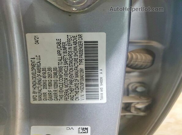 1HGCV3F10MA012991 2021 HONDA ACCORD Silver Engine compartment view