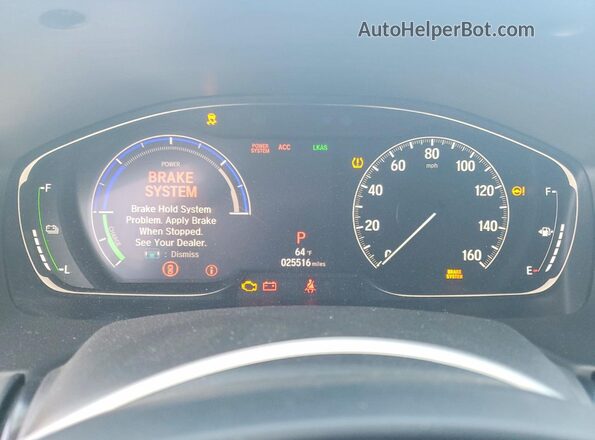 1HGCV3F18KA020320 2019 HONDA ACCORD White Вид щитка приладів