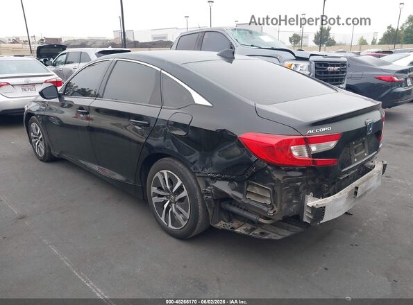 1HGCV3F18MA017646 2021 HONDA ACCORD HYBRID Black Trasero izquierdo