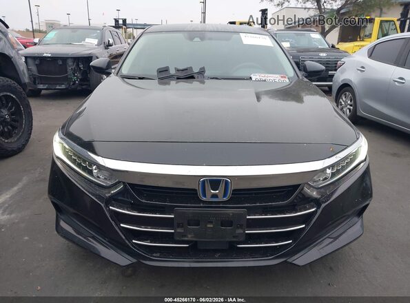 1HGCV3F18MA017646 2021 HONDA ACCORD HYBRID Black Vista interior trasera