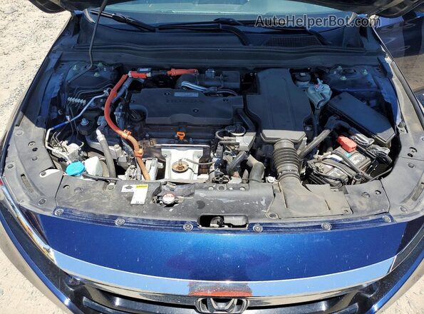 1HGCV3F19JA004173 2018 HONDA ACCORD Blue Вид задньої частини салону