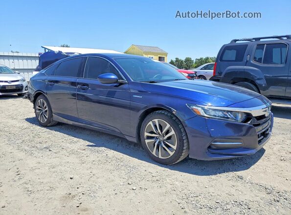 1HGCV3F19JA004173 2018 HONDA ACCORD Blue Передня права чверть