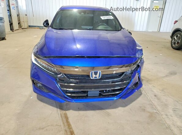 1HGCV3F26NA047187 2022 HONDA ACCORD Blue წინა ხედი