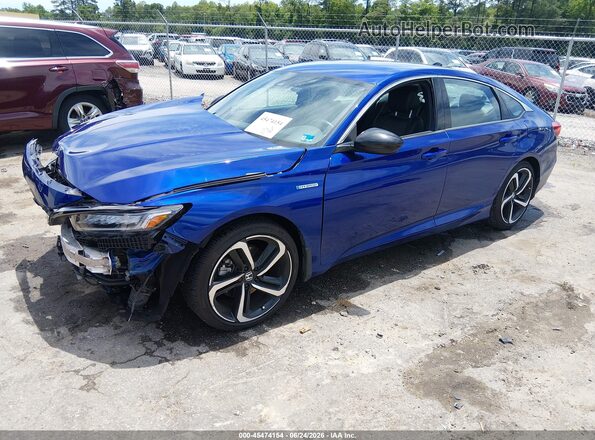 1HGCV3F2XNA006514 2022 HONDA ACCORD Синий Передняя левая четверть